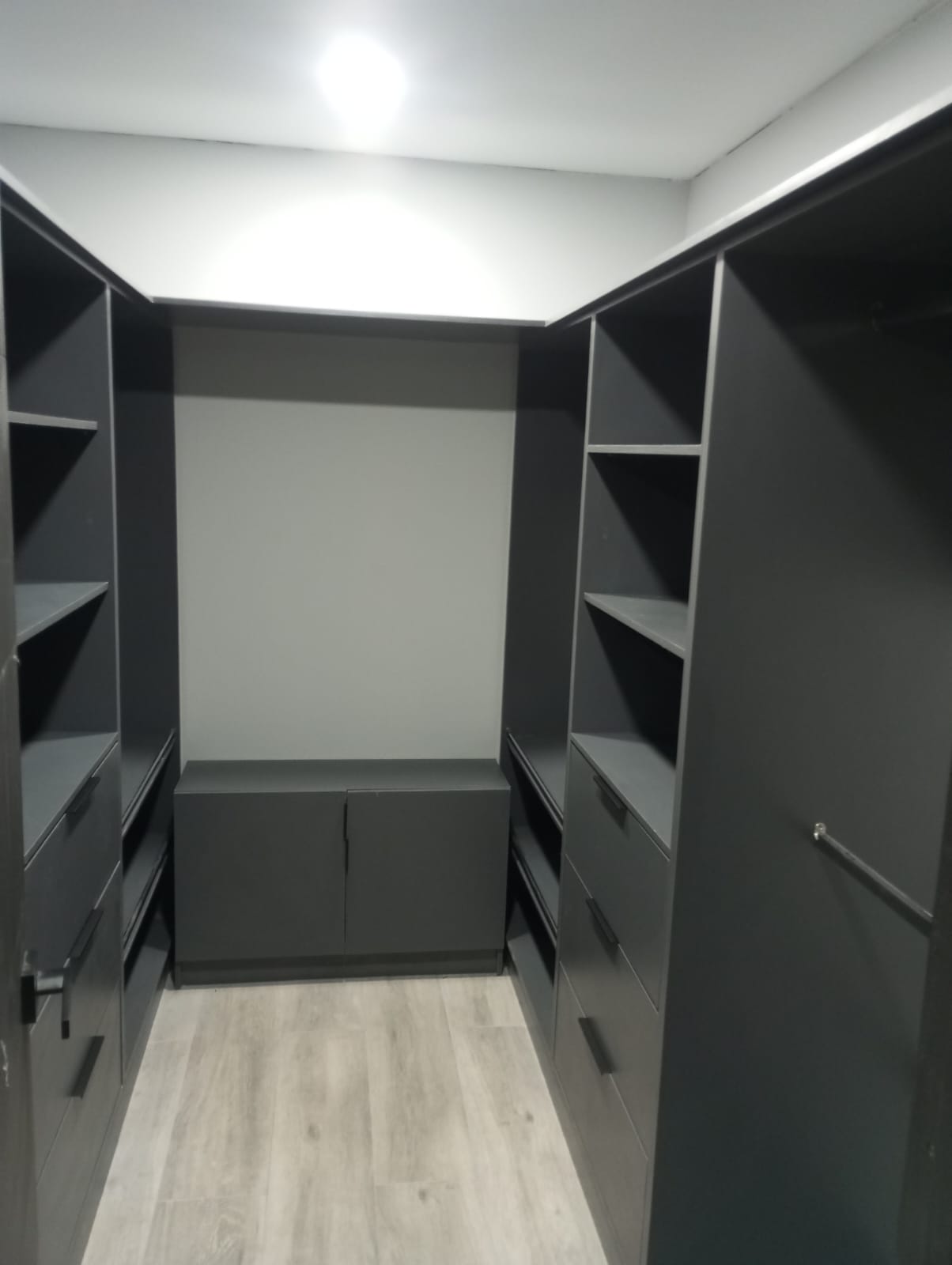 Closet walk in gris forma u